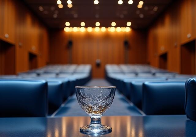 Executive conference hall with elegant architectural lighting