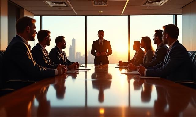 Professional financial planning session in a high-end corporate office